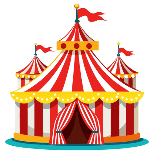 Carnival Circus Theme Circus Tent Transparent Sticker